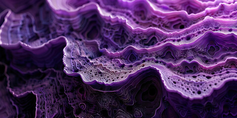 Poster - Digital Rendering of Layered Purple Porous Texture