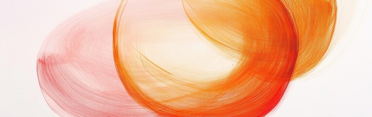 Poster - Abstract circular pencil strokes in warm colors creating a dynamic visual flow