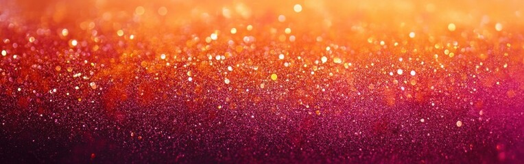 Poster - Vibrant gradient background blending shades of orange, pink, and purple with a shimmering sparkle effect at golden hour