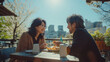 © Hiroyuki - カフェで食事を楽しむシニア夫婦