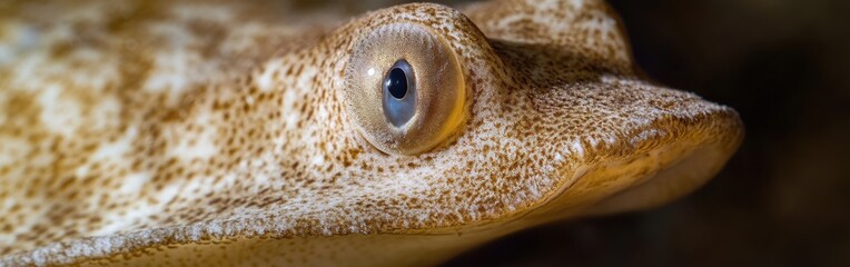Poster - Stingray face close-up showcasing unique features and textures in underwater habitat
