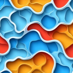 Poster - Abstract Colorful Papercut Design with Vivid Hues and Organic Shapes
