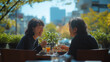 © Hiroyuki - カフェで食事を楽しむシニア夫婦