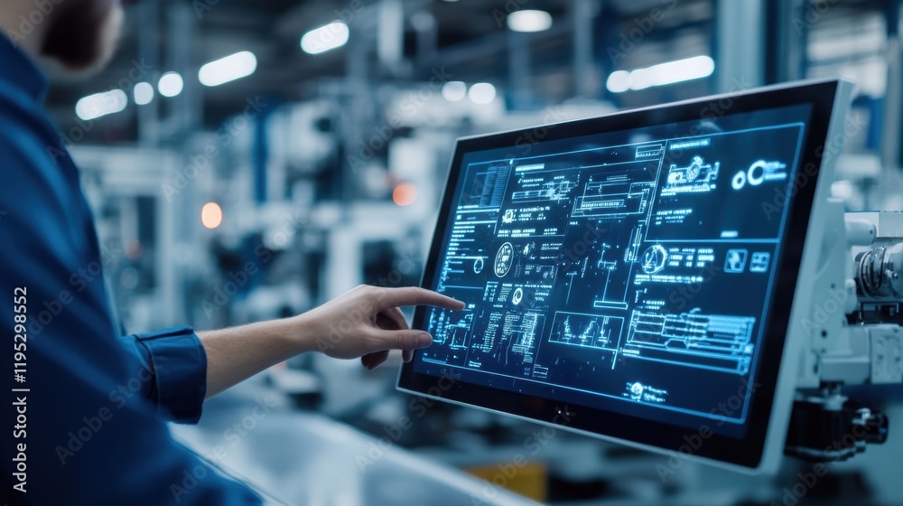 Closeup on a digital touchscreen interface showing a realtime order ...
