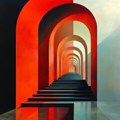 Poster - Abstract Architecture: A Journey Through Arched Pathways
