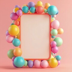 Poster - Colorful balloon arch decoration for celebrations and events in a vibrant setting