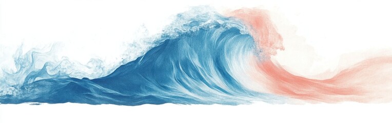 Aufkleber - Elegant wave silhouette created with delicate pencil strokes showcasing fluid motion and artistry in oceanic design