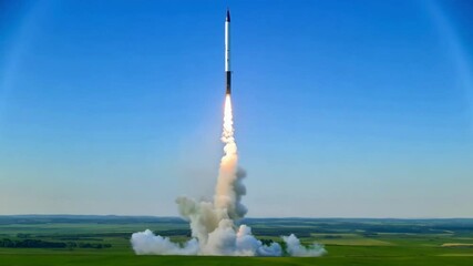 Sticker - 4k video of a rocket launch.