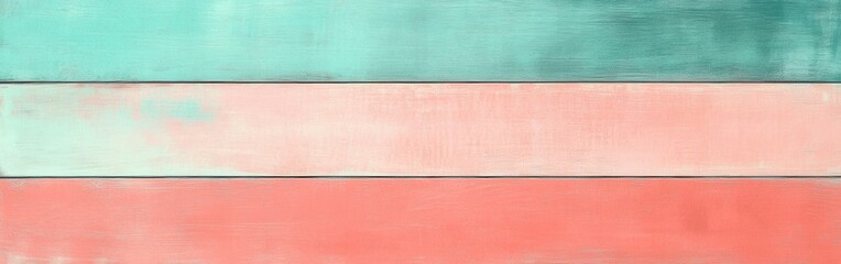 Poster - Pastel coral and teal horizontal abstract design creating a soothing atmosphere in interior spaces