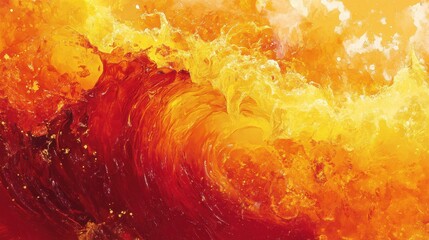Aufkleber - Fiery wave gradient displaying vibrant shades of red, orange, and yellow swirling in a mesmerizing pattern
