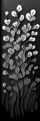 Poster - Elegant Monochrome Floral Design with Paper Cut Style