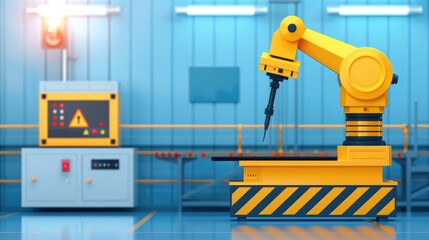 Poster - Industrial Robot Arm in Modern Manufacturing Environment