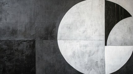 Leinwandbilder - Subtle overlapping shapes in charcoal gray and white create a modern artistic composition on textured canvas surface