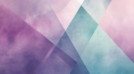 Leinwandbilder - Soft pastel lavender and teal triangles create a soothing modern background perfect for various creative projects