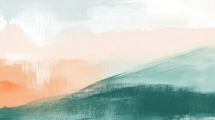 Poster - Gradient of soft pencil strokes creates a serene minimalist landscape with gentle colors and flowing lines in a tranquil setting