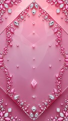 Poster - Subtle pink diamond border in pink diamond border background