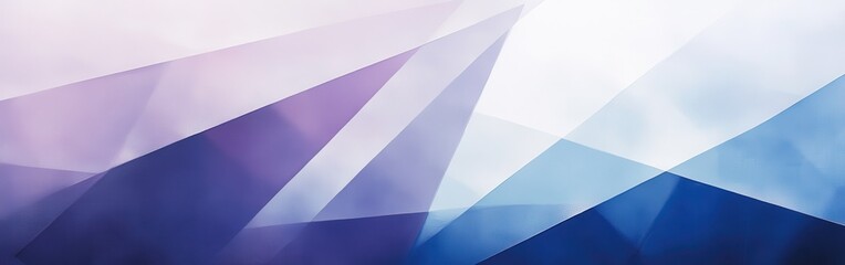 Poster - Minimalist geometric composition in cool tones showcasing sharp angles and soft gradients