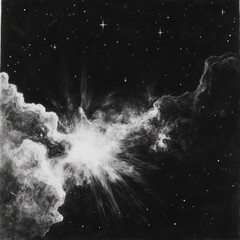Poster - Cosmic dust cloud illuminated by nearby stars reveals remarkable celestial activity in the night sky