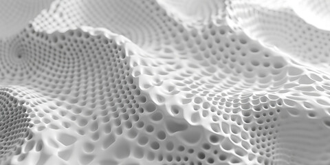Poster - Grayscale Image of Undulating Honeycomb Surface