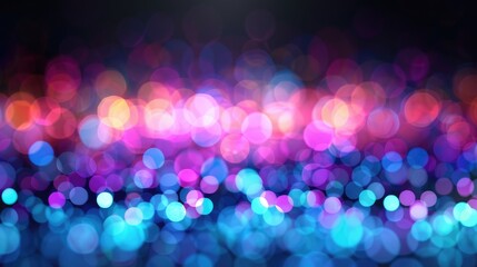 Poster - Colorful Blurred Bokeh Background with Vibrant Light Effects