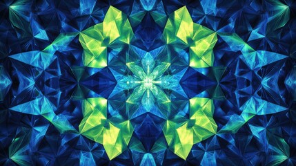 Aufkleber - Futuristic low-poly pattern in electric blue creating a dynamic visual experience