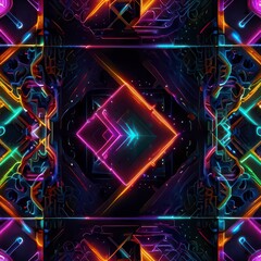 Fototapete - A vibrant and abstract depiction of soundwaves in a 3D musical spectrum.