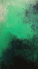 Leinwandbilder - Bold black halftone dots transition into a deep green texture creating an artistic background design