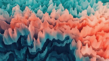 Aufkleber - Abstract pencil strokes create a vibrant gradient transitioning through soft hues of pink, blue, and green with a textured appearance
