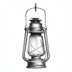 Aufkleber - Vintage lantern hanging from a hook in a rustic setting, capturing the charm of old-fashioned illumination and cozy ambiance