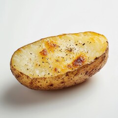Aufkleber - Crispy golden roasted potato served on a clean white background with a beautiful texture and tempting seasoning