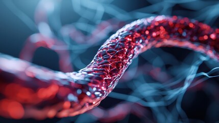 Poster - Snake Poison Medical Concept, Digital Visualization of Venom Spreading in Human Biological Systems with Vivid Color and Detail