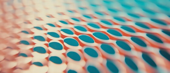 Poster - Detailed view of a textured surface with circular patterns and vibrant colors showcasing depth and design