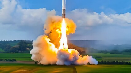 Sticker - 4k video of a rocket launch.