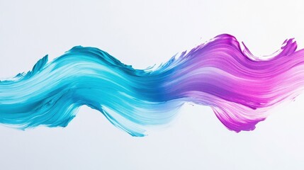 Poster - flowing brush strokes in vibrant blue and purple on a minimalist background create abstract artistry