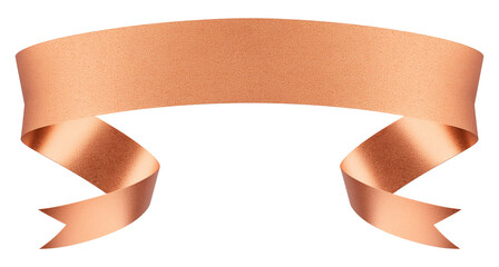 Poster - rose gold ribbon with thin metallic accents is elegantly isolated on transparency background, showcasing its smooth texture and luxurious appearance
