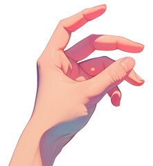 Poster - soft silicone hand in pastel shades is isolated on transparency background, showcasing delicate and realistic details. gentle curves and smooth texture highlight craftsmanship