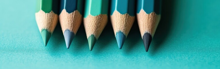 Poster - Colorful gradient pencil strokes transitioning from light to dark shades on a smooth background create a visually appealing composition