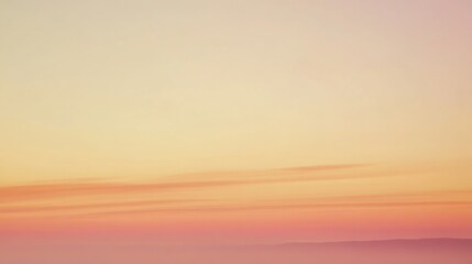 Poster - Pastel amber and pink gradients create a serene sky at dusk over a tranquil landscape