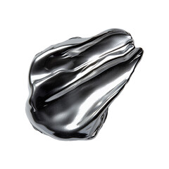 Poster - top view of metallic silver gel with smooth, reflective surface, isolated on transparency background, showcasing its shiny and fluid texture