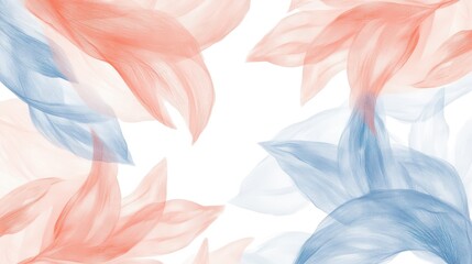 Leinwandbilder - Soft floral designs in warm tones on an elegant white background create a serene and artistic atmosphere perfect for various uses