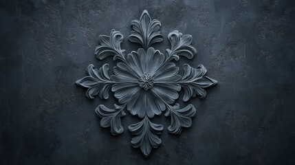 Poster - Elegant gray decorative design showcasing intricate details and textures in a modern interior setting