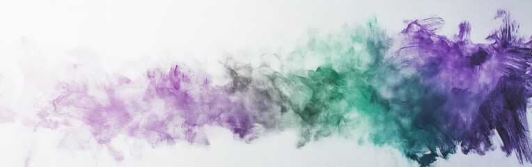 Poster - Vibrant abstract canvas with dynamic colors blending into white space capturing fluidity and movement