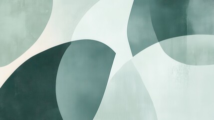 Aufkleber - Abstract design featuring muted mint hues with fluid shapes and soft contrasts creating a calming visual experience