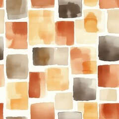 Leinwandbilder - Colorful watercolor doodle of abstract shapes in warm tones creating a playful and artistic texture