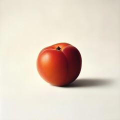 Poster - Vibrant ripe nectarine resting on a smooth surface with soft lighting creating subtle shadows