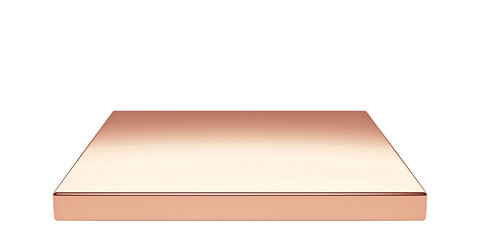 Poster - rose gold square platform with smooth surface, ideal for product display, isolated on transparency background. metallic sheen adds touch of elegance and modernity to scene