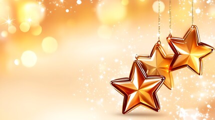 Poster - Creamy Vanilla Background with Faint Stars and Decorative Elements