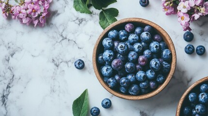 Wall Mural - Blueberries and Flowers