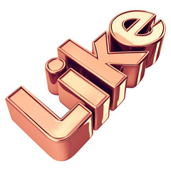Poster - Copper colored 3D Like icon with beveled edges, isolated on transparency background, showcasing modern and stylish design. Perfect for social media and digital content