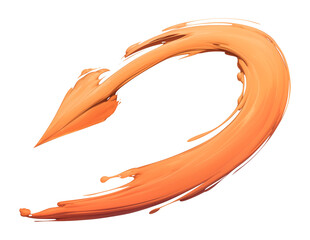 Leinwandbilder - curved arrow painted in soft peach with smooth brush stroke on transparency background, showcasing dynamic movement and artistic flair